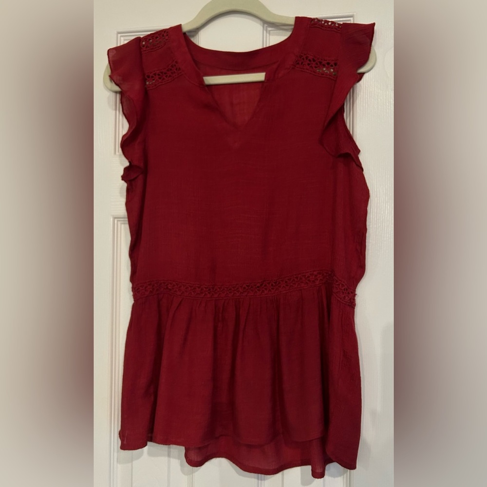Red BOHO Top - Picture 2 of 7